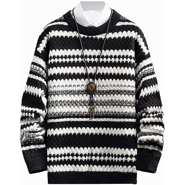 Amazon | [Aaronlive] セーター メンズ 冬服 メンズ ラウンドネック