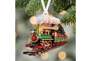 クリスマスオーナメント ツリーデコレーション ハンギングオーナメント 1個 クリアアクリルクリスマストレインツリー 屋外 屋内 ホームデコレーション