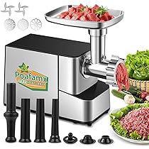 Poafamx ミンサー 電動 3/5/7mmカットプレート付き Amazon | Poafamx ミンサー 電動 3/5/7mm3種カットプレート付き