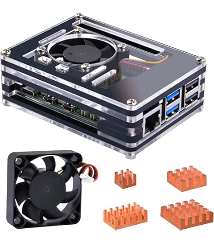 Amazon.co.jp: GeeekPi Raspberry Pi 5 用 メタルケース ファン付き