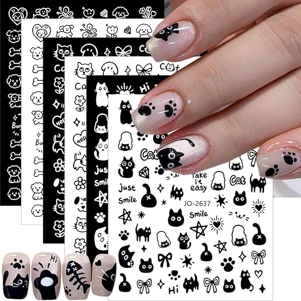 黒ネコ・宝石カットネイルシート 4枚セット ネコポス送料無料】ネイル