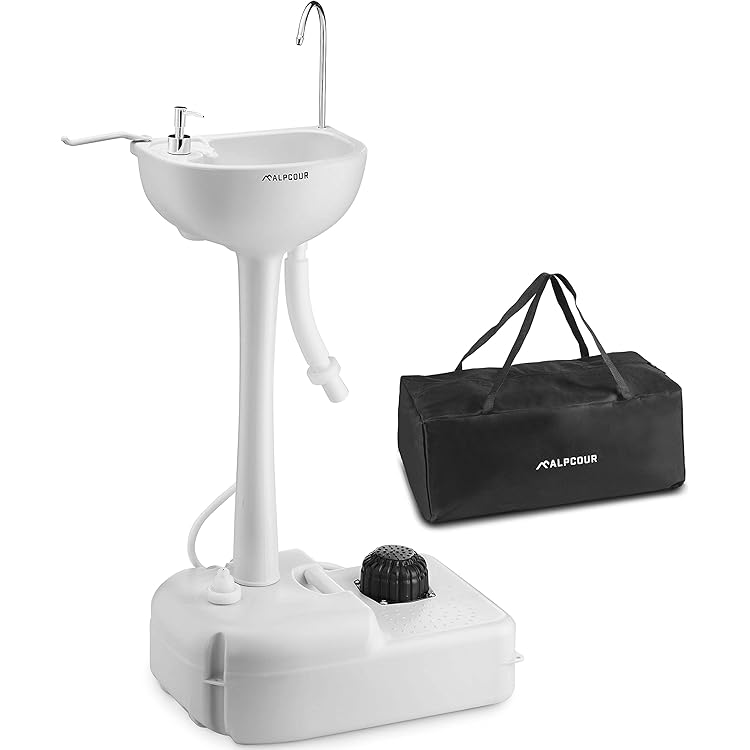 Portable Camping Sink Hand Washing Station 5 GALLON 19L water tank foot