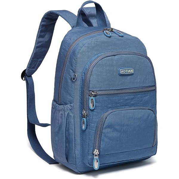 Tanweibago Mini Nylon Backpack For Women - Small Daypack With 10 Pockets, Water-Resistant, Fits IPad (13x10.2x5.9 Inch)