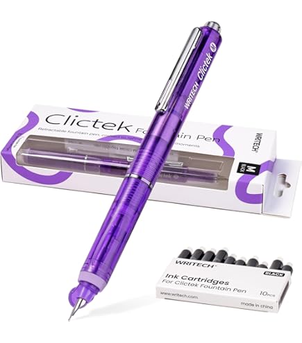 Amazon | WRITECH Clictek 万年筆セット:格納式ブルーインク