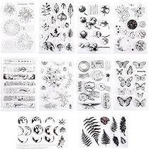 Amazon.co.jp: seimeinoki クリアスタンプ 10枚セット 植物シリーズ