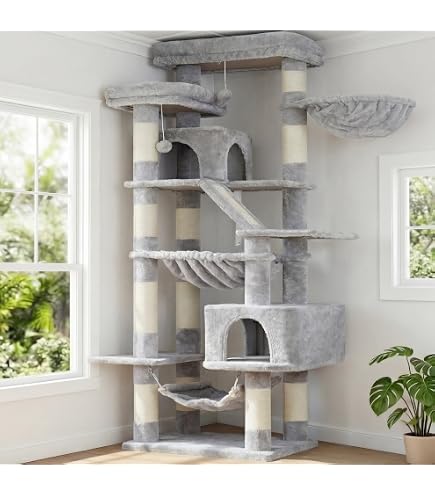 Amazon | Globlazer キャットタワー ラージサイズ 高さ204cm 据え置き