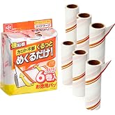 レック(LEC) 激落ちくん らせん状に切れてる めくりやすい 粘着テープ (90周巻×6巻入) 各社共通サイズ 強力タイプ