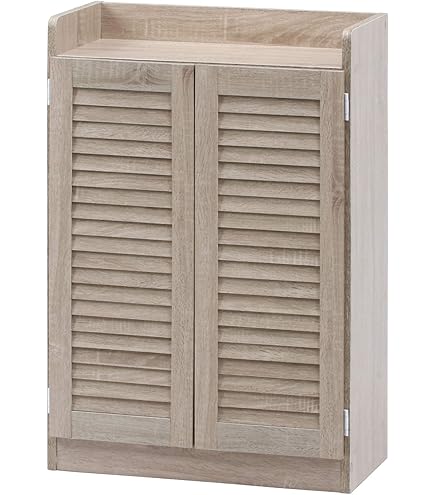 Amazon｜シューズラック 玄関収納 ドア付き 天然竹製 メッシュドア