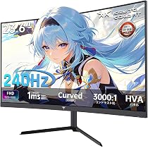 Amazon.co.jp: KTC 24インチ 曲面ゲーミングモニター 240Hz 1ms(MPRT