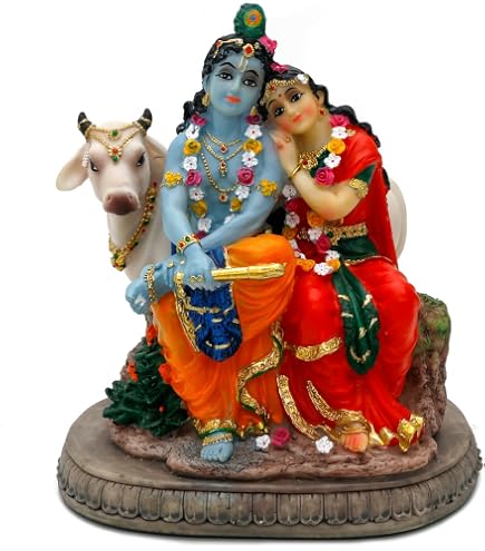Amazon.co.jp: Plan To Gift Radha Krishna Idol 木製ラダクリシュナ像
