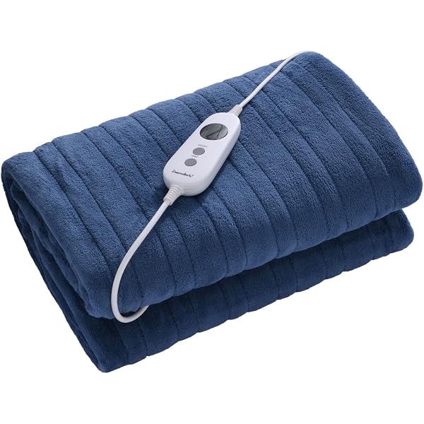 Dreamaker Double-Sided Electric Heated Coral Fleece Throw Rug Snuggle  Blanket Double Overheat Protection Adjustable 9 Heat Settings Detachable  Controller - 120X160cm (Blue): Blankets u0026 Quilts: Amazon.com.au
