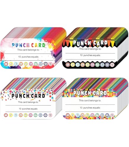 100 Pcs Punch Cards, Incentive Loyalty Reward Card Student Loyalty - View #10