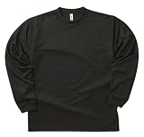 [グリマー] Tシャツ UVカット・吸汗速乾 ドライメッシュ長袖Tシャツ4.4oz [メンズ] ブラック LL