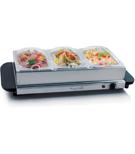 Amazon.co.jp: MegaChef 4セクションビュッフェウォーマーサーバー