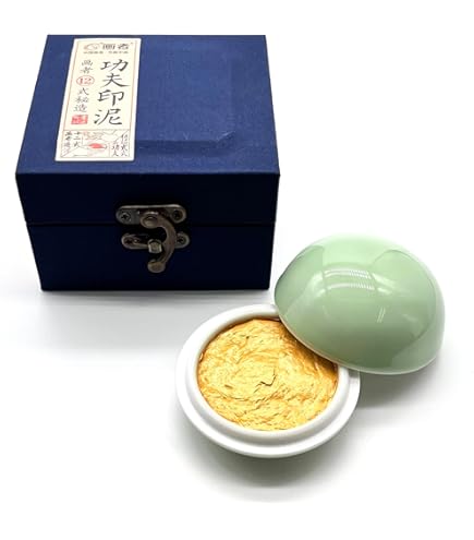 Amazon.co.jp: 印泥 西冷印社 金色 1/2両(15g) 朱肉 落款 篆刻