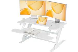 Claiks Standing Desk Converter 36 inch, Height Adjustable Sit Stand Up Desk Riser, Quick Sit to Stand Tabletop Dual Monitor R