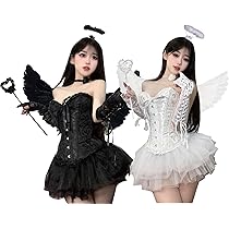 Amazon.co.jp: [Qichenk] ハロウィン コスプレ 天使 デビル 大人