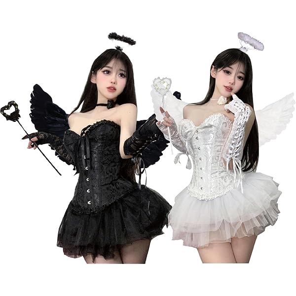 Amazon.co.jp: [Qichenk] ハロウィン コスプレ 天使 デビル 大人