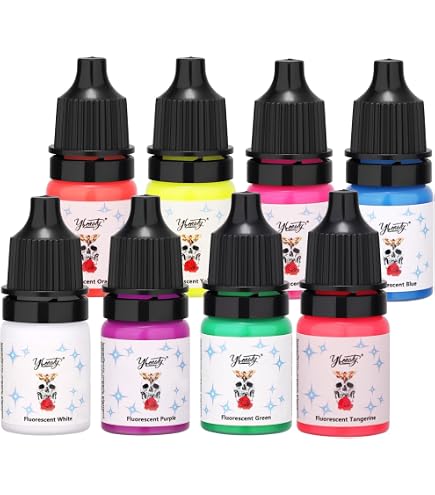 Bloodline Ink UV Blacklight 6 Kleuren Set 1/2 Oz - Fluorescerende Tattoo Inkt Highlight Series - Gemaakt In USA