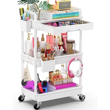 Zxyler キッチンワゴン 60kg 耐荷重ローリングカート キャスター付き