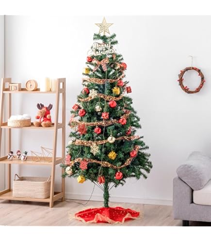 Amazon.co.jp: クリスマスツリー 150cm 雪化粧 LEDライト付き おしゃれ