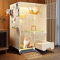 Amazon.co.jp: Pertice 猫 ケージ トイレ付き 3段 キャスター付き
