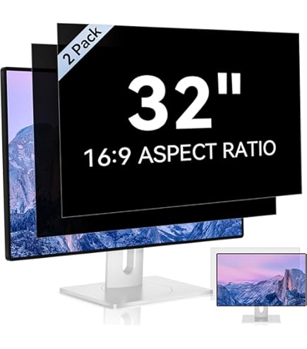 thumbnail image 2 of PYS 32 Inch Monitor Privacy Screen Filter - Anti Glare, Blue Light Blocking, Easy Install 2 of 11