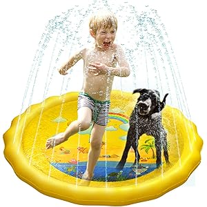 噴水マット プレイマット 噴水池 水遊び ウォーター アウトドア 夏の日 芝生遊び 庭 家庭用 親子芝生遊び プールマット 誕生日プレゼント 夏対策 直径150CM/170cm 2020年最新版