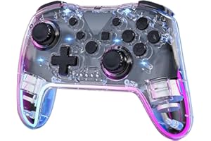 Twylyte Switch コントローラー ワイヤレス Proコン Switch1/2/Lite/OLED/PC/iPhone/Android対応 7色RGBライト ターボ連射 振動調整 スリープ解除ワンタッチ 人間工学設計 長時間プレイ