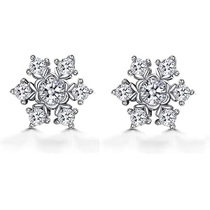 YINDI ピアス レディース 人気 雪の結晶 5Aジルコニア シルバー925 金属アレルギー対応 プラチナメッキ 18…