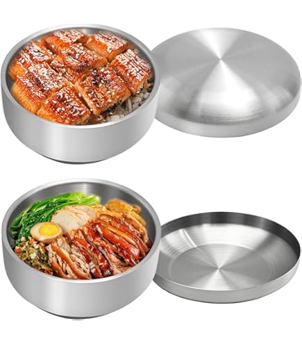 IMEEA Set Of 2 Large 54 Oz Stainless Steel Salad Bowls - SUS304 Double Walled Serving Bowls For Soup, Ramen, Pasta, Fruit & More