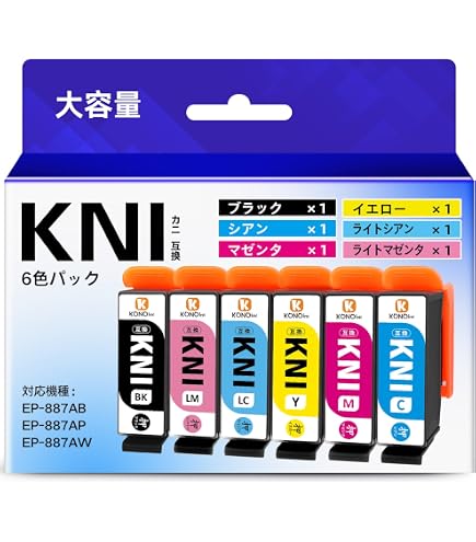Amazon.co.jp: エプソン用 KNI カニ KNI-6CL-L 互換 インク 6色パック