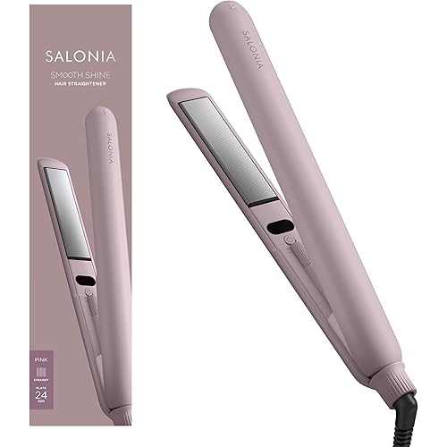 SALONIA サロニア スムースシャイン ストレートアイロン ヘアアイロン 24mm ピンク【Amazon.co.jp限定】