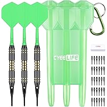 ダーツセット 3本入り　ケース・チップ付き Amazon.co.jp: CyeeLifeダーツプラスティックチップ- プロソフト