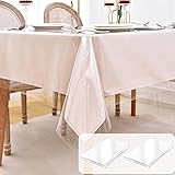 テーブルクロス テーブルカバー 0.2mm 厚い PVC 透明 ポリエチレン 140×140cm 140x180cm 140x220cm 撥水 耐油 耐熱 清潔簡単 汚れ防止 テーブルプロテクター デスク保護カバー ビニールマット 正方形 北欧 長さ調節 多用途（透明140x140cm)