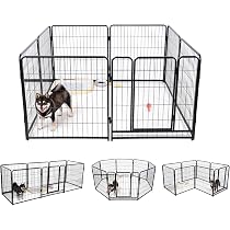 Amazon | KIRATAKU 大型犬 サークル スチール製 ペットサークル 犬用