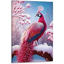 リビングルームの壁画垂直芸術の油絵玄関ホールのポーチ壁 掛け絵画（孔雀の絵） リビングルームの壁画垂直芸術の油絵玄関ホールのポーチ壁 掛け