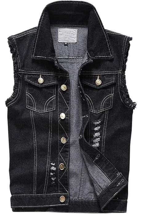 Kedera Men's Denim Vest Sleeveless Jean 