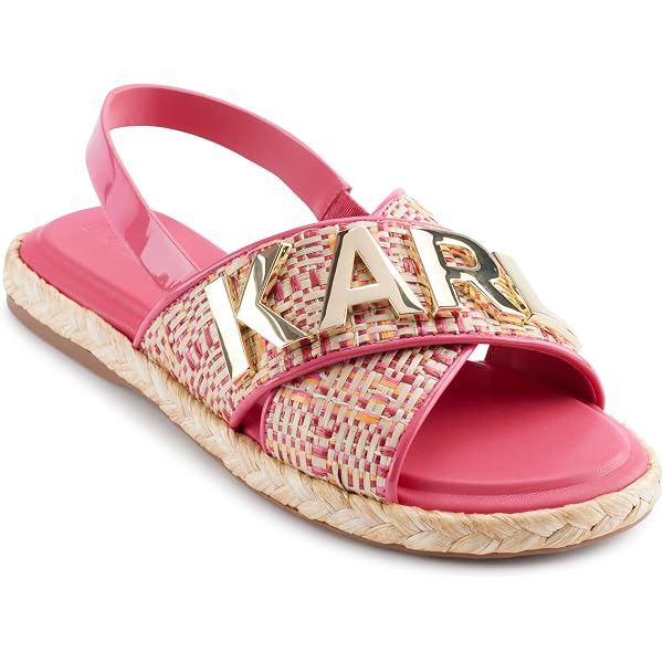 KARL LAGERFELD Women's Chatura Peep Toe Heeled Sandal | Cushioned Insole Evening Sandal