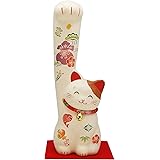 大阪 長生堂 置物 遠くの福も招き猫 (縁起づくし) ちぎり和紙 開運グッズ オリジナル木札付