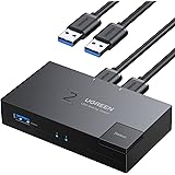 UGREEN USB切替器 3.0 双方向スイッチ キーボード/マウス/Uディスク/プリンター/スキャナー/デスクトップ/PC用 2入力1出力 / 1入力2出力 PC2台用切替器 USBスイッチャー 高速転送