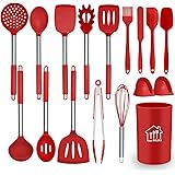 Silicone Cooking Utensil Set, AILUKI Kitchen Utensils 14 Pcs Cooking Utensils Set,Non-Stick Heat Resistant Silicone,Cookware 