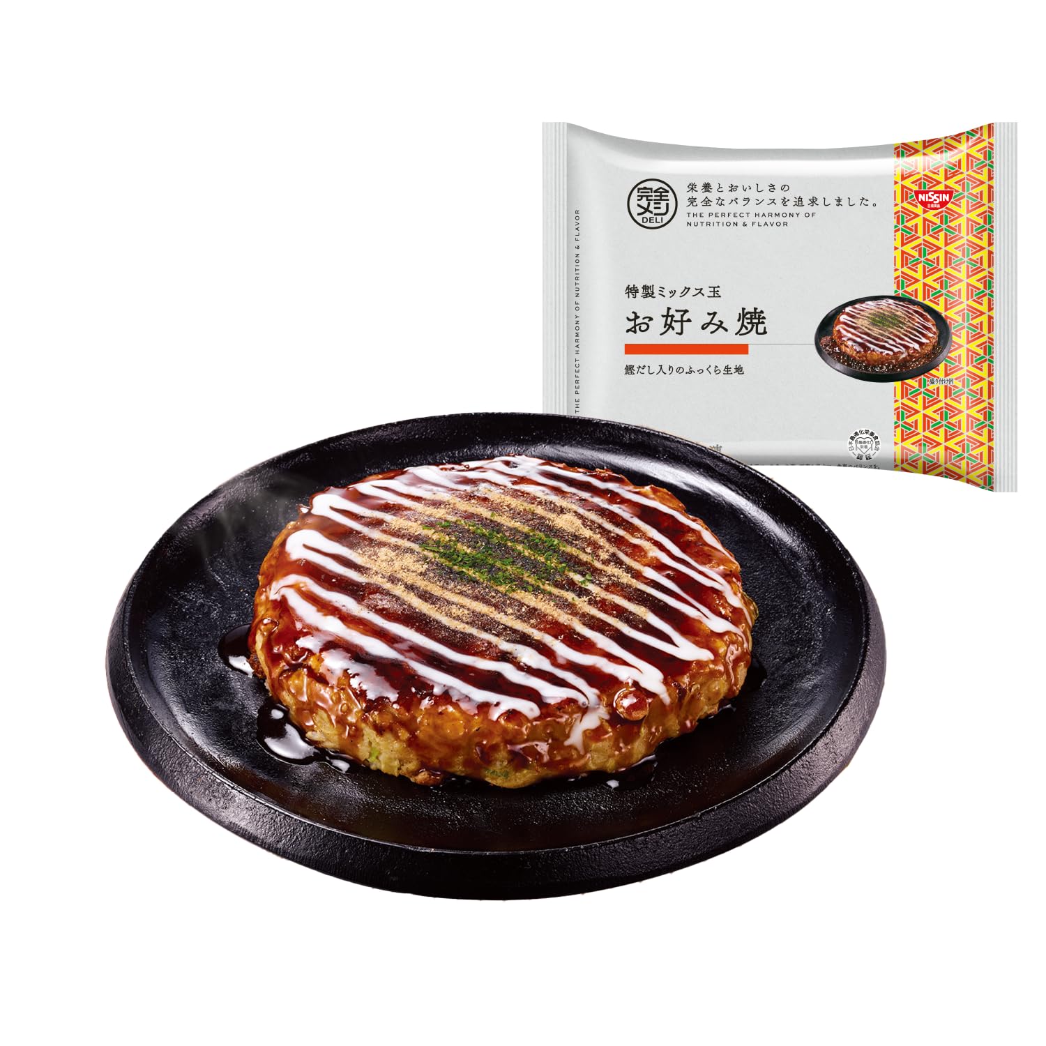【56%OFF】【1,990円（定期便1,890円）】 日清食品 完全メシDELI 冷凍 お好み焼き 特製ミックス玉 5食セット