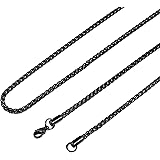 HZMAN 3.0 mm Stainless Steel Wheat Silver Chain Necklaces for Men & Women 16" -30"
