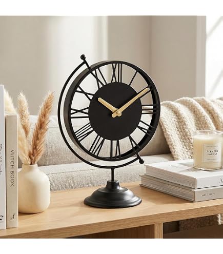 NEWGATE Wideboy Alarm Clock, Rectangular Retro Design, Black, Mid