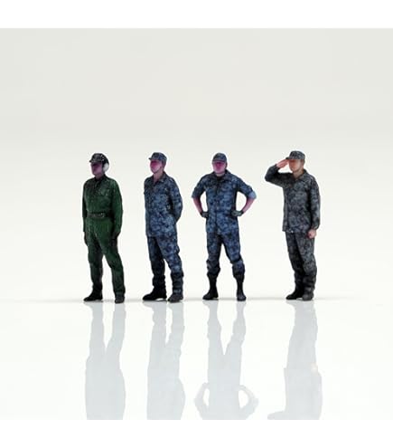 Amazon.co.jp: figreal 1/72 航空自衛隊員セット001a 4体 彩色済み