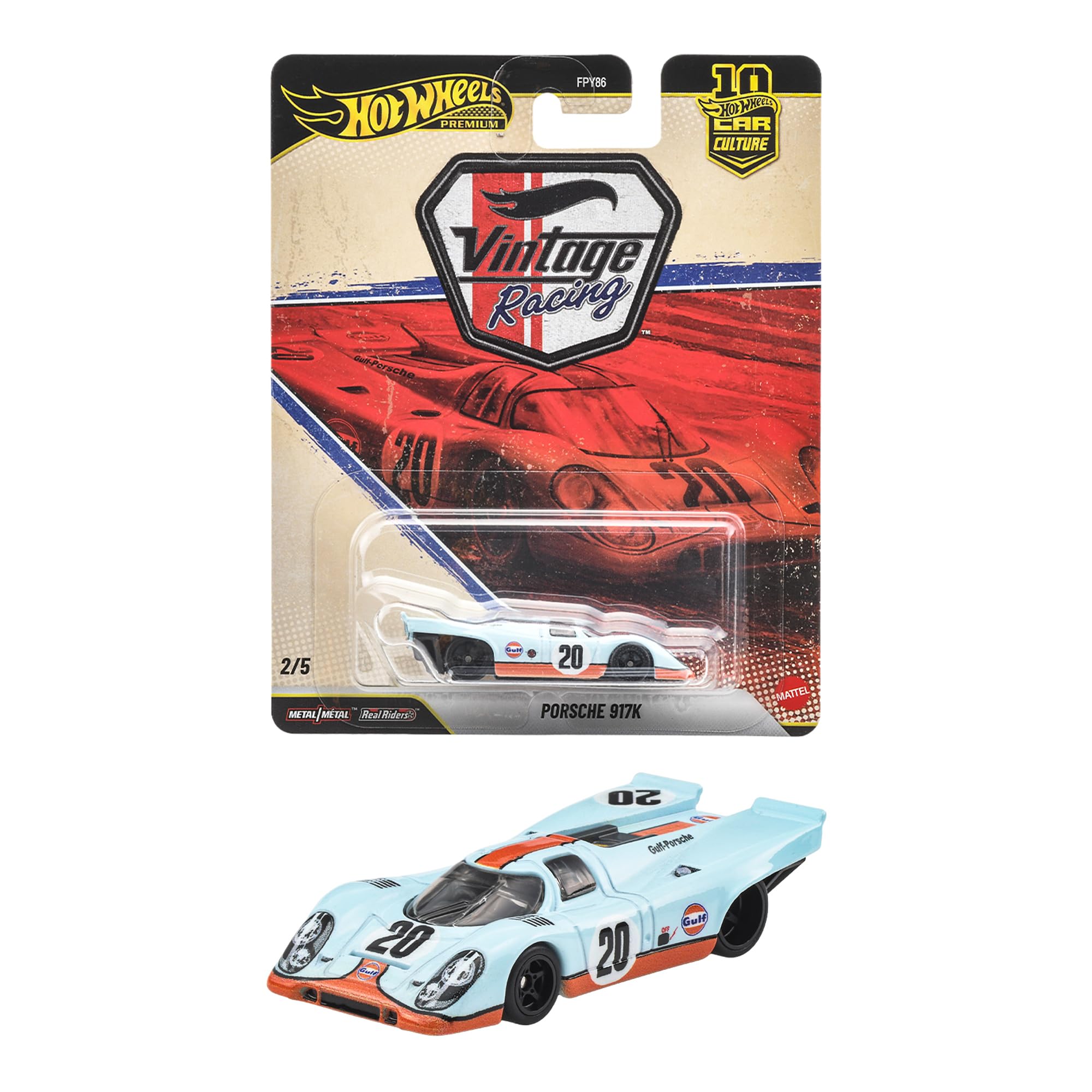 ホットウィール(Hot Wheels) カーカルチャー ヴィンテージレーシング ポルシェ 917K ミニカー 1:64スケール 3歳から JKF03 | Real Riders™タイヤ・Metal/Metal™仕様・1:64スケール・ヴィンテージレー