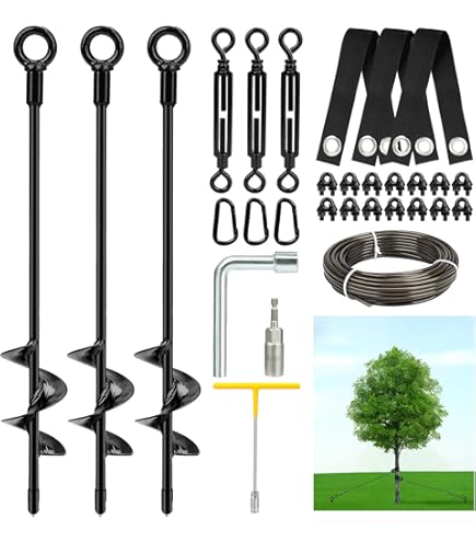 Spiral Tree Support Stakes Kit Leaning Trees Wind Protection Kingsyard ...