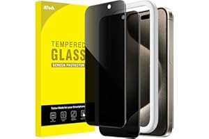 JETech Privacy Screen Protector for iPhone 15 Pro Max 6.7-Inch, Anti-Spy Tempered Glass Film with Easy Installation Tool, 2-Pack