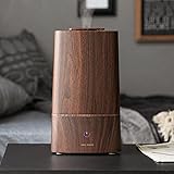 モダンデコ 加湿器 アロマ 【保証1年間】 卓上 タワー型 超音波 静音 大容量 LEDライト ミスト タッチセンサー おしゃれ エコ【PRESSE】 (ダークウッド)